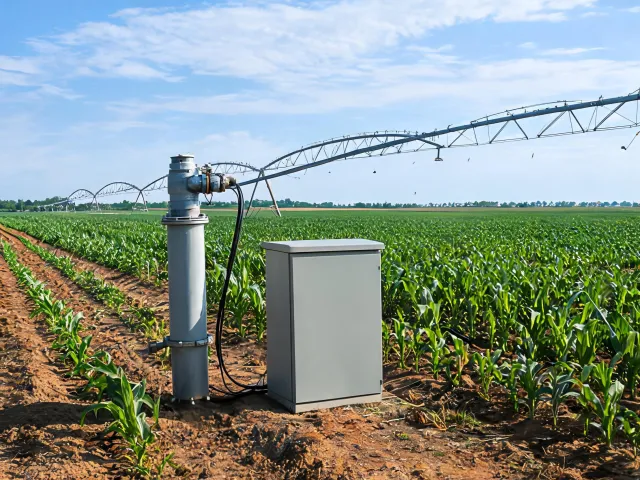Irrigation control enclosure at a pivot point